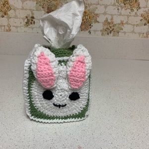 Easter Bunny Tissue Box Cover Cozy New Handmade Crochet